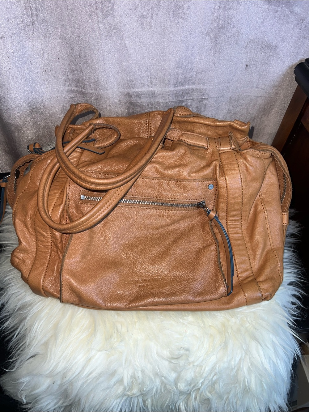 Liebeskind Berlin ] Women's Tan Leather Tote Handbag - Classic Everyday Carryall